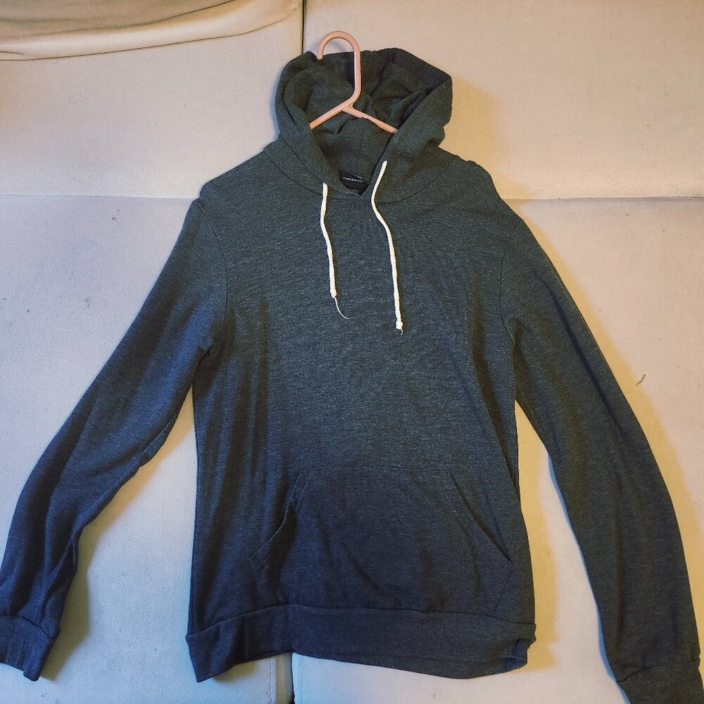 True Classic Men's Slim Fit Pullover Lightweight Hoodie Size L Gray